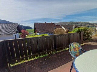 Ferienwohnung am Sommerberg-Terrasse und Aussicht