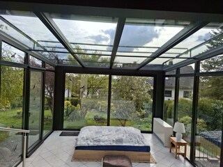 Doppelbett (1,40m) im Wintergarten Haus Mystique