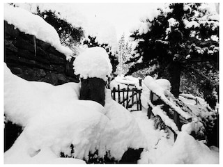 Weißer Wintermantel