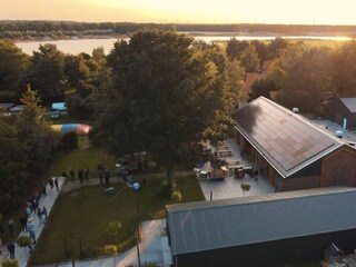 Aerial view of the park among the trees