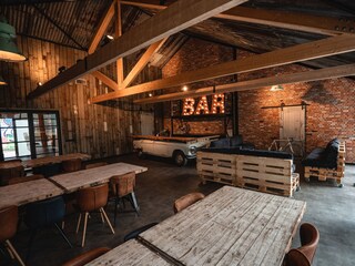 Group room with bar and seating