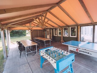 Covered terrace with table football