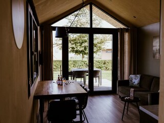 Living room with garden doors