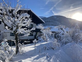 Aussicht Balkon Apartments Landhaus Riepler Winter