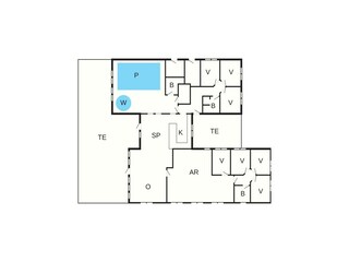 Vakantiehuis Dueodde Grondplan 10