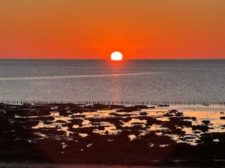 Sonnenuntergang an der Spitze im Fortschritt