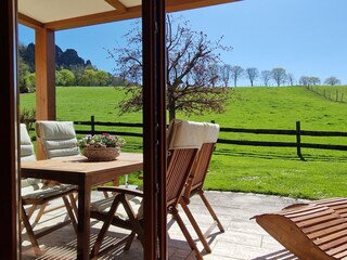 Terasse mit Ausblick zum Pfaffenstein