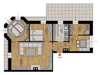 Vakantieappartement Maria Alm Grondplan 38