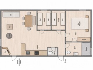 6 Personen / 3 Schlafzimmer