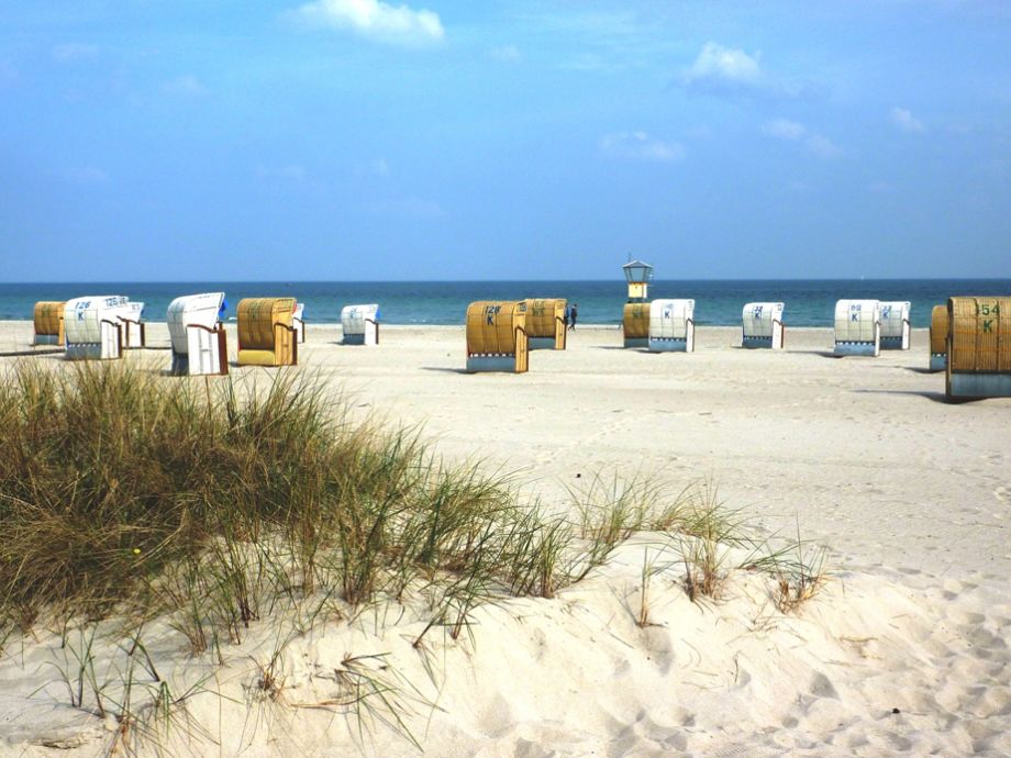 der strand in groemitz nur 150 m vom haus entfernt