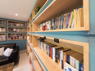 Family room with multi-media and working space