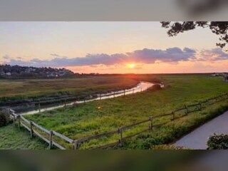 Sonnenuntergang über der Saâne, wenige Schritte vom Hau