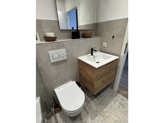 Toilette und Waschtisch