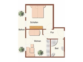 Vakantieappartement Hirschegg im Kleinwalsertal Grondplan 18