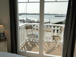 Balkon im 1. OG mit Blick auf die Marina von Olpenitz