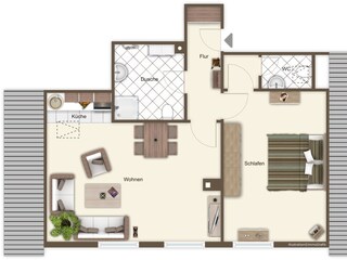 Appartamento per vacanze Norderney Pianta del piano 14