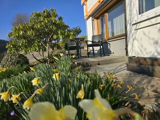 Wohnung in Obertal mit Wintergarten, Gartenansicht