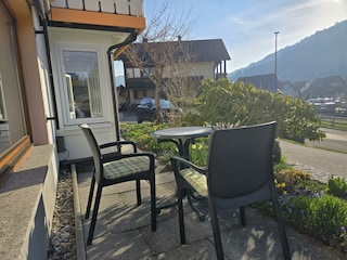 Wohnung in Obertal mit Wintergarten, Gartenansicht
