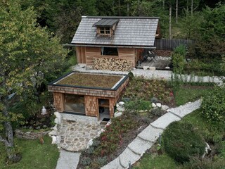 Hütte, Sauna und Garten