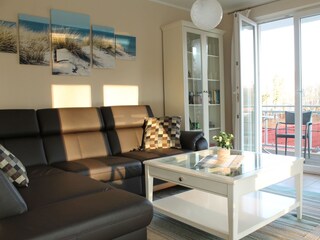 Living room with access to the south-east balcony