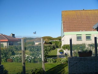 Blick von der Terrasse auf die Dünen