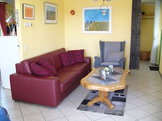 Sofaecke mit Blick auf die Dünen