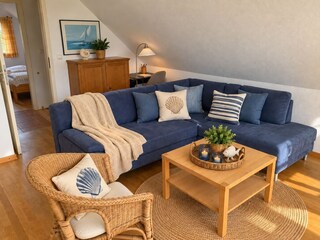 Das Wohn.-Schlafzimmer mit Ostseeblick im 1.Stock.