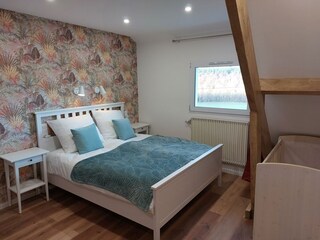 Schlafzimmer 3 mit Babybett 1. OG