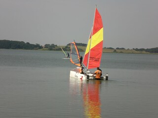 Segeln,Surfen , Angeln am Achterwasser