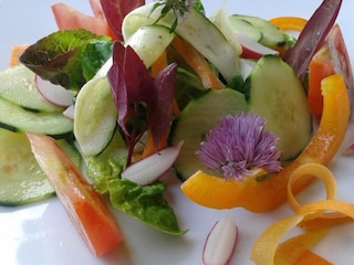 Salat mit alten Gemüsesorten aus unserem Garten
