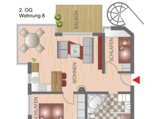 Vakantieappartement Großenbrode Grondplan 21