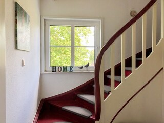 Treppe zu den Schlafräumen