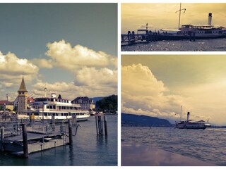 Dampfschiff Hohentwiel und Lindau Hafen