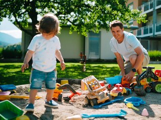 Am riesigen Kinderspielplatz unterwegs