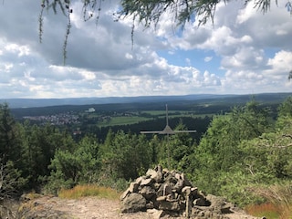 Blick zum Thüringer Wald mit Rennsteig