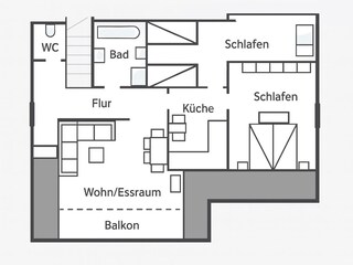 Vakantieappartement Meschede Grondplan 3