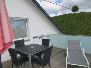 balcony with view to the vineyard