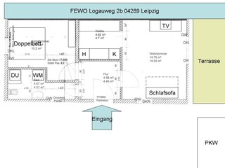 Appartamento per vacanze Leipzig-Südost Pianta del piano 22