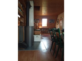 Living room with chimney