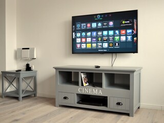 Wohnzimmer mit 46" SMART-TV und DVD & BlueRay-Player