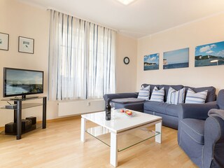Flat-TV, HiFi-Anlage + kostenfreies WLAN sind vorhanden