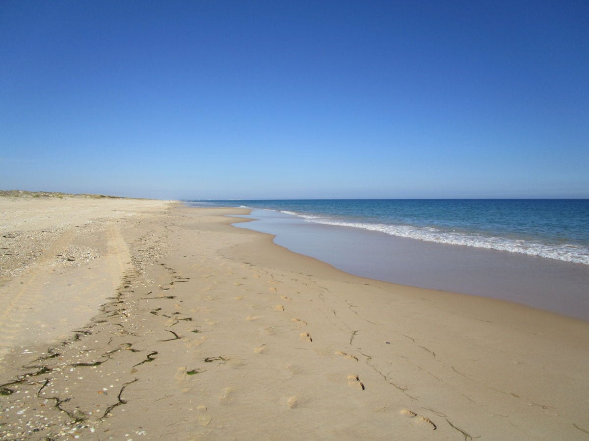 Weitläufiger Sandstrand auf der Ilha de Tavira