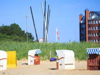 Blick vom Strand aufs Haus