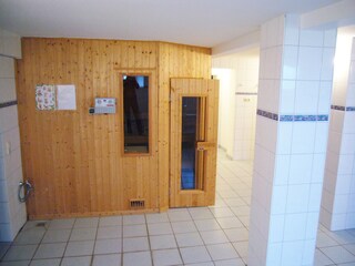 Die Sauna im Souterrain der Villa.