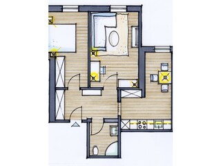 Floor plan of the apartment "Grasholt"