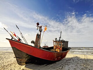 Fischerboot am Ostseestrand