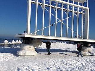 Fussball-Leinwand (sonst ist da nur Ostsee)