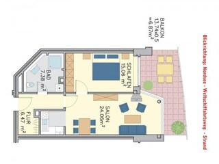 Grundriss der Ferienwohnung
