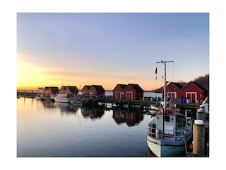 Ostseebad Boltenhagen - Blick auf dei Fischerhäuschen an der Weißen Wiek