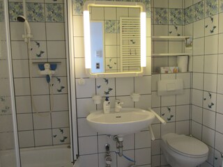 Duschbad mit WC und Waschbecken